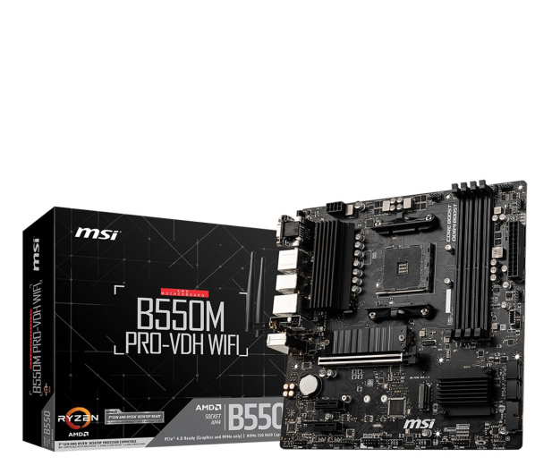 MSI Płyta główna B550M PRO-VDH WIFI AM4 4DDR4 HDMI/DP/VGA M.2 mATX - 572284 - zdjęcie
